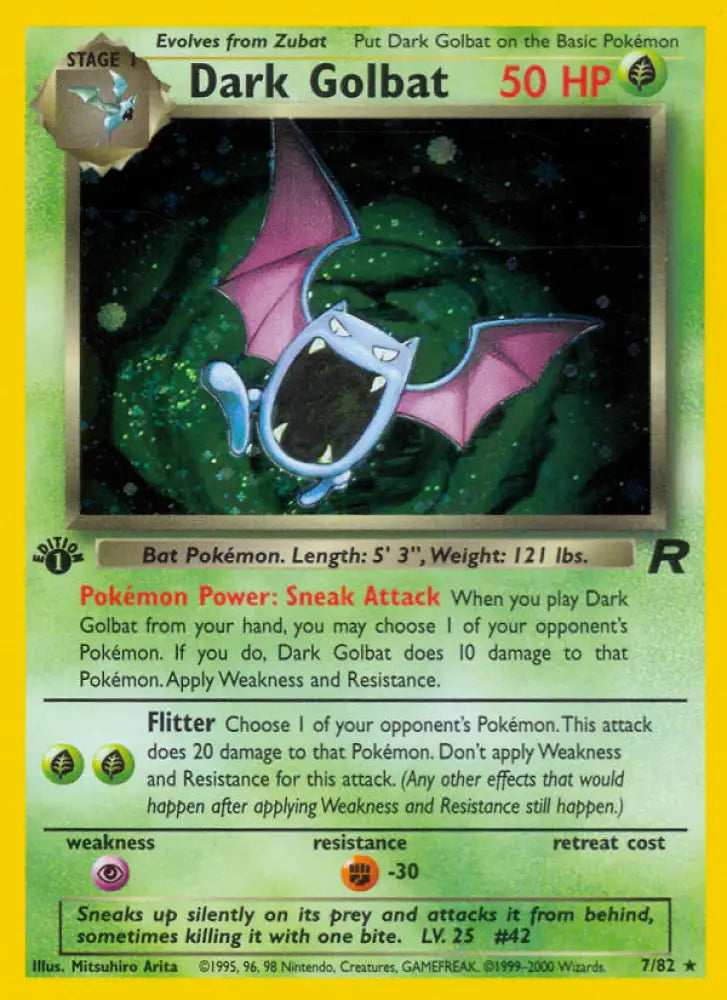 Dark Golbat (7/82) [Team Rocket 1st Edition] - Pokemon Single