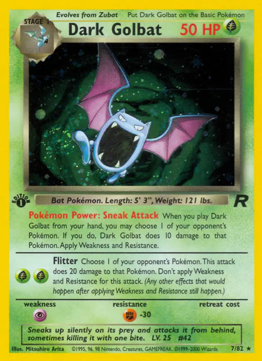 Dark Golbat (7/82) [Team Rocket 1st Edition] - Pokemon Single