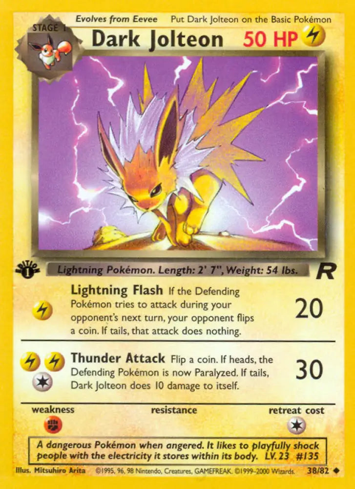 Dark Jolteon (38/82) [Team Rocket 1st Edition] - Pokemon Single