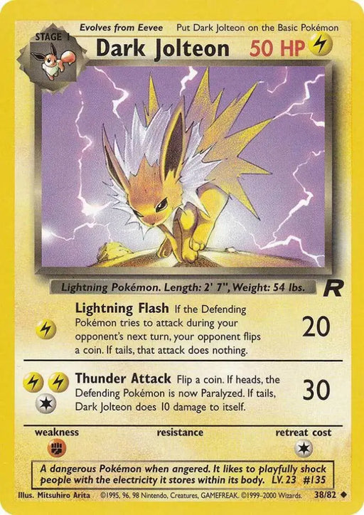 Dark Jolteon (38/82) [Team Rocket Unlimited] - Pokemon Single