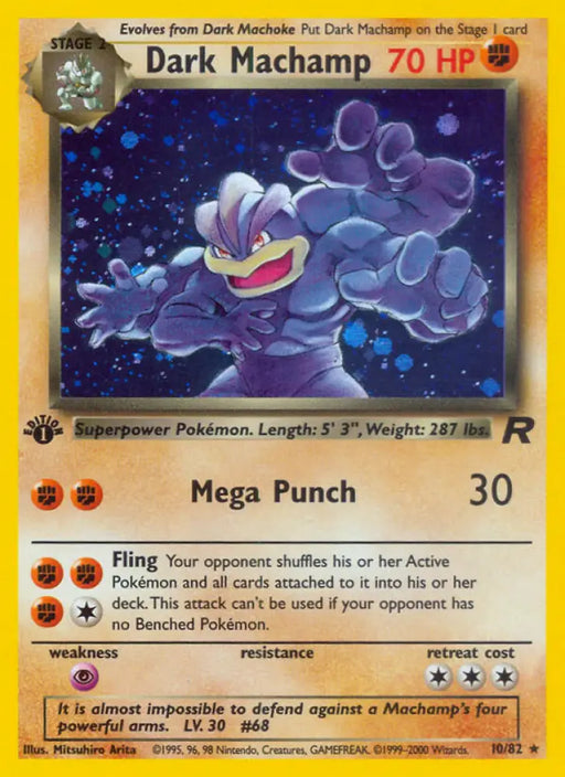 Dark Machamp (10/82) [Team Rocket 1st Edition] - Pokemon Single