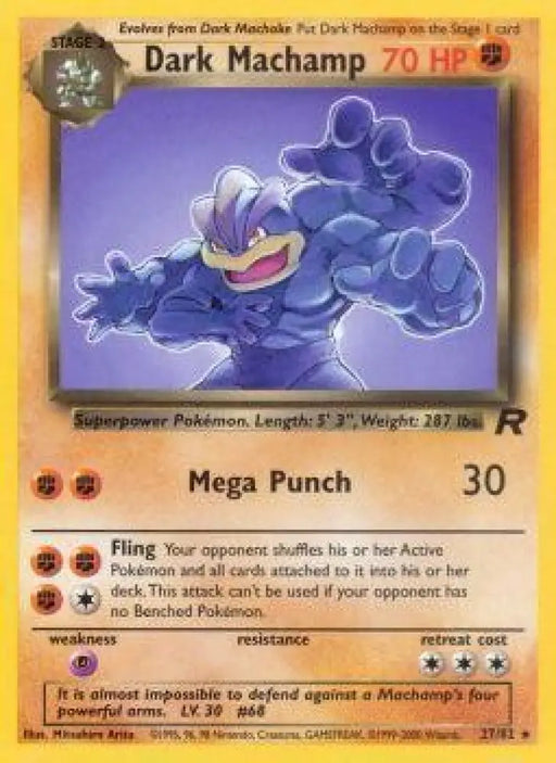 Dark Machamp (27/82) [Team Rocket Unlimited] - Pokemon Single
