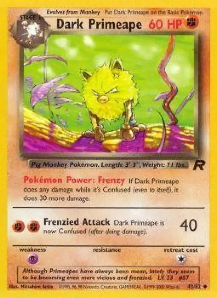 Dark Primeape (43/82) [Team Rocket Unlimited] - Pokemon Single