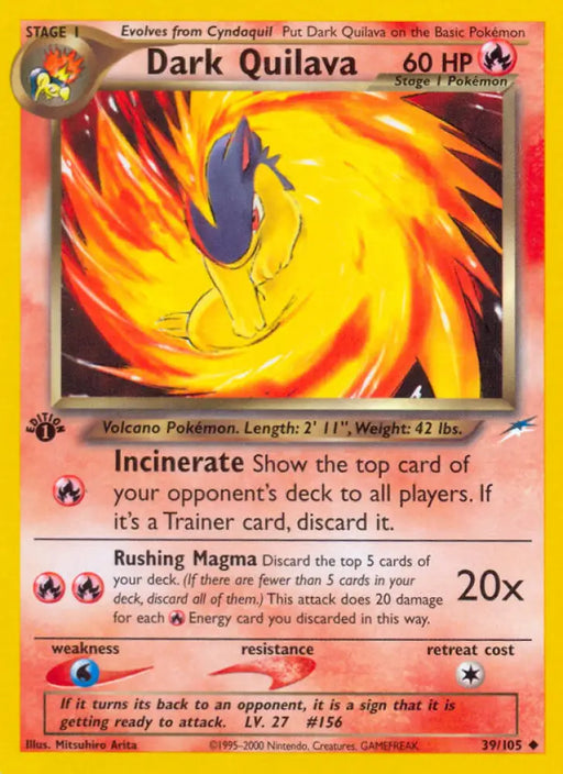 Dark Quilava (39/105) [Neo Destiny 1st Edition] - Pokemon Single