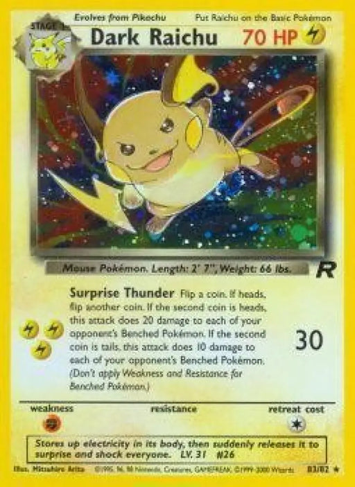 Dark Raichu (83/82) [Team Rocket Unlimited] - Pokemon Single