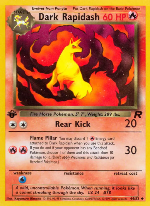 Dark Rapidash (44/82) [Team Rocket 1st Edition] - Pokemon Single