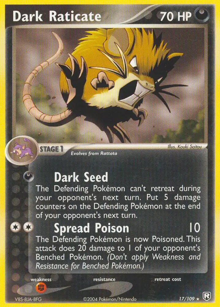 Dark Raticate (17/109) [EX: Team Rocket Returns] - Pokemon Single