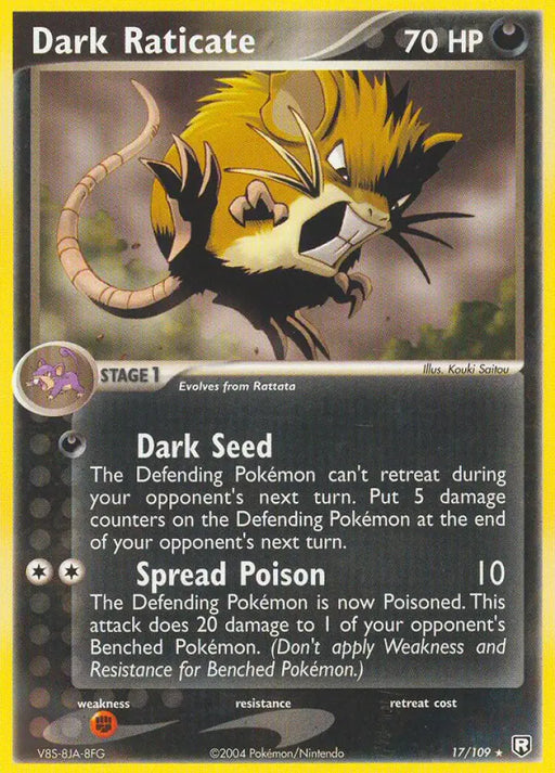 Dark Raticate (17/109) [EX: Team Rocket Returns] - Pokemon Single