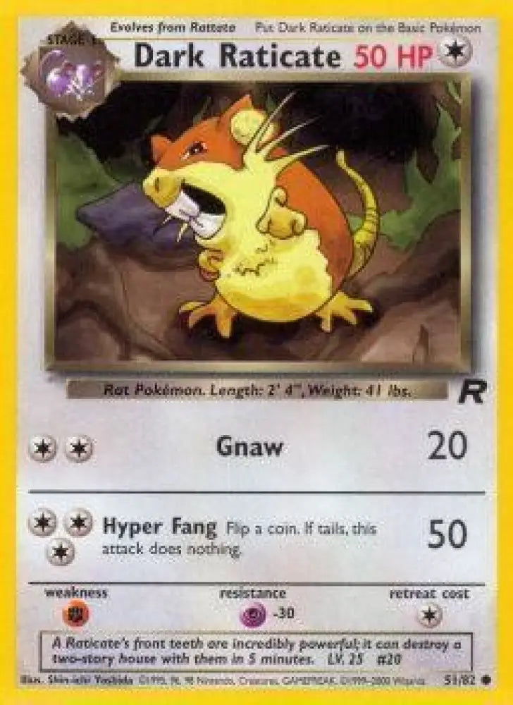 Dark Raticate (51/82) [Team Rocket Unlimited] - Pokemon Single