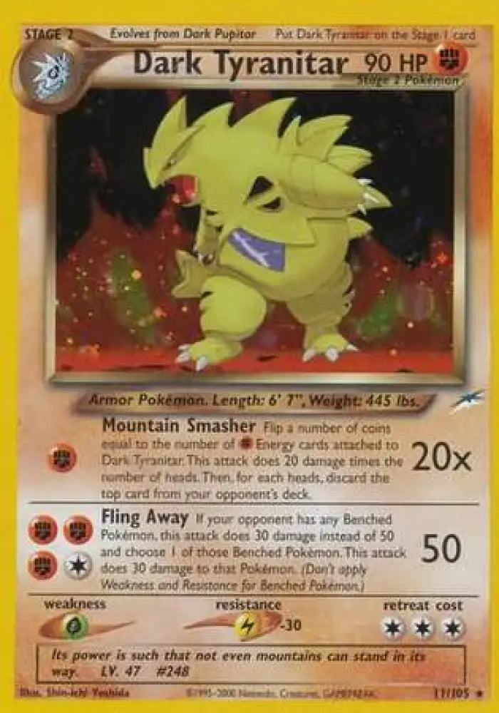 Dark Tyranitar (11/105) [Neo Destiny Unlimited] - Pokemon Single