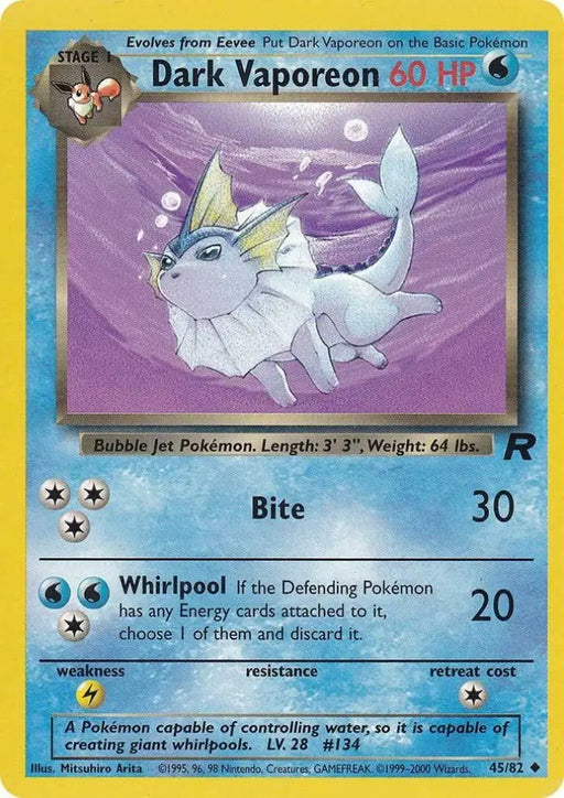 Dark Vaporeon (45/82) [Team Rocket Unlimited] - Pokemon Single