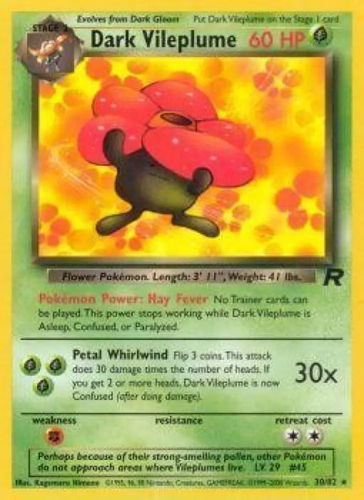 Dark Vileplume (30/82) [Team Rocket Unlimited] - Pokemon Single