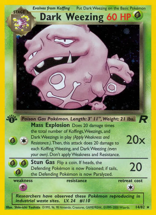 Dark Weezing (14/82) [Team Rocket 1st Edition] - Pokemon Single