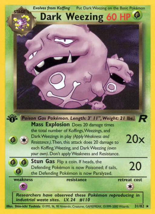Dark Weezing (31/82) [Team Rocket 1st Edition] - Pokemon Single