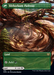 Darkbore Pathway // Slitherbore Pathway (Borderless Alternate Art) [Kaldheim] - MTG Single