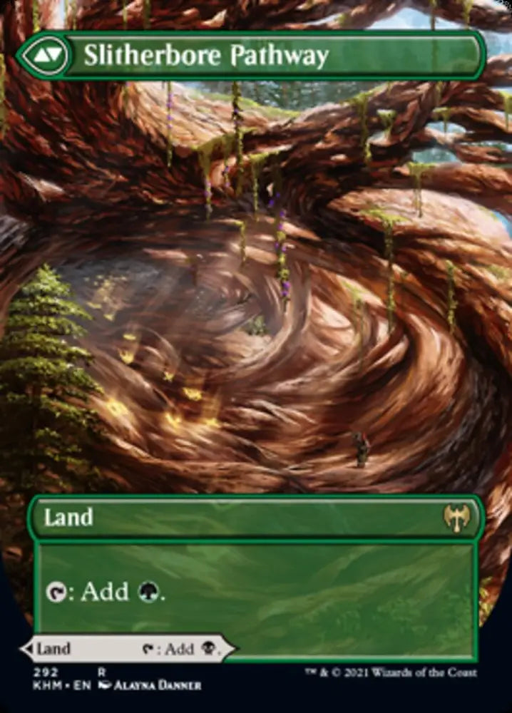 Darkbore Pathway // Slitherbore Pathway (Borderless Alternate Art) [Kaldheim] - MTG Single