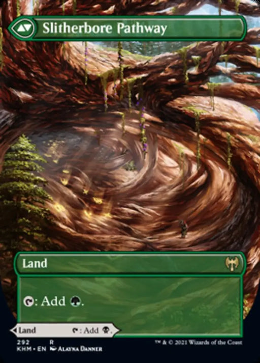 Darkbore Pathway // Slitherbore Pathway (Borderless Alternate Art) [Kaldheim] - MTG Single