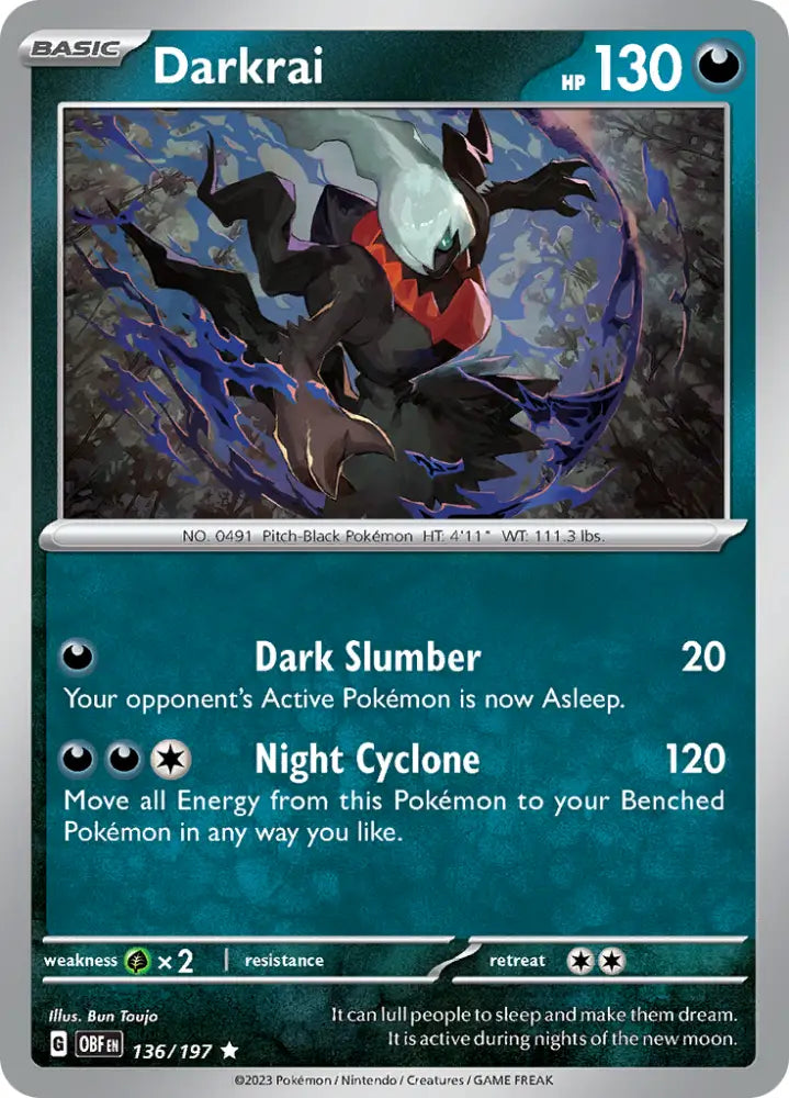 Darkrai (136/197) [Scarlet & Violet: Obsidian Flames] - Pokemon Single