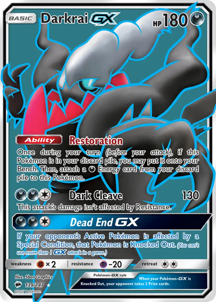 Darkrai GX (139/147) [Sun & Moon: Burning Shadows] - Pokemon Single