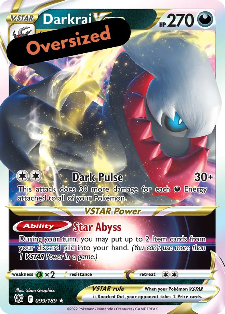 Darkrai VSTAR (099/189) (Jumbo Card) [Sword & Shield: Astral Radiance] - Pokemon Single
