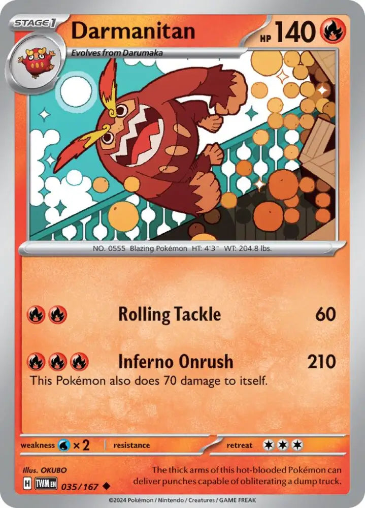 Darmanitan (035/167) [Scarlet & Violet: Twilight Masquerade] - Pokemon Single