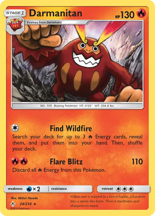 Darmanitan (24/214) [Sun & Moon: Unbroken Bonds] - Pokemon Single
