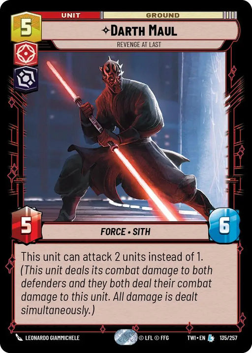 Darth Maul - Revenge at Last (135/257) [Twilight of the Republic] - Star Wars: Unlimited Single