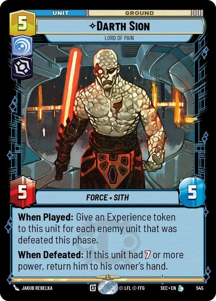 Darth Sion - Lord of Pain (Foil) (545) [Secrets of Power]
