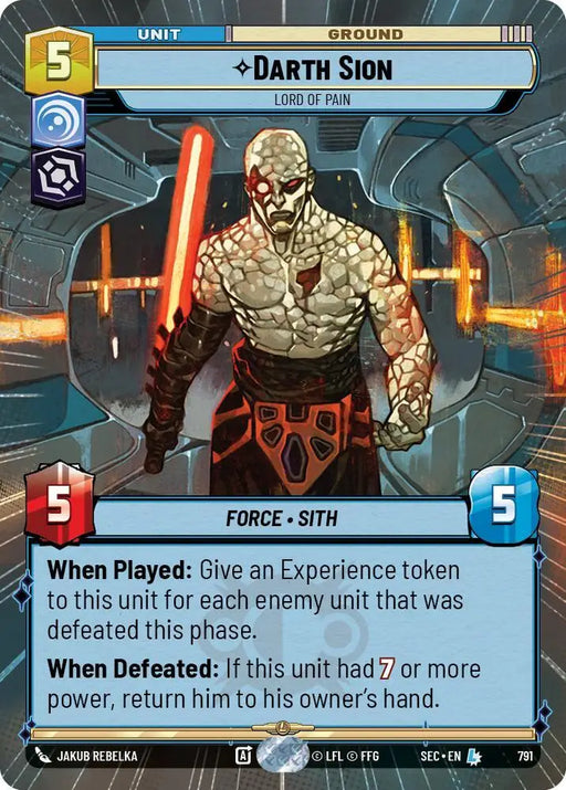 Darth Sion - Lord of Pain (Hyperspace Foil) (791) [Secrets of Power]