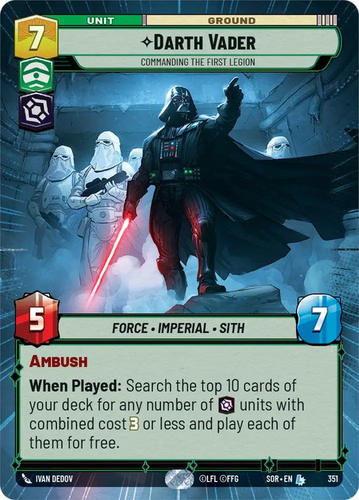 Darth Vader - Commanding the First Legion (Hyperspace) (351) [Spark of Rebellion] - Star Wars: Unlimited Single