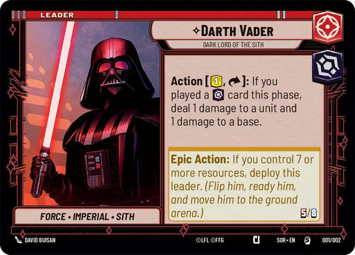Darth Vader - Dark Lord of the Sith (001/002) (Prerelease Promo) (001/002) [Spark of Rebellion Promos] - Star Wars: