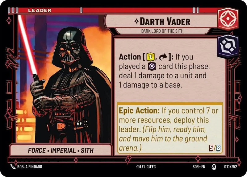 Darth Vader - Dark Lord of the Sith (010/252) [Spark of Rebellion] - Star Wars: Unlimited Single