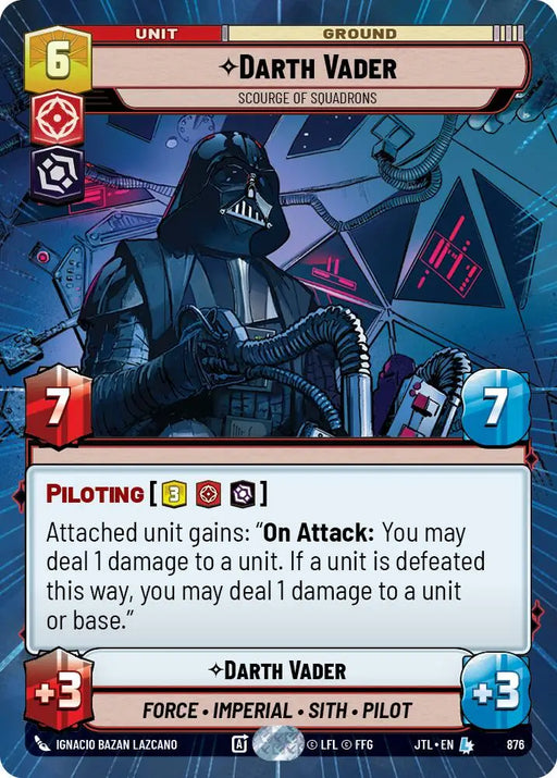 Darth Vader - Scourge of Squadrons (Hyperspace Foil) (876) [Jump to Lightspeed] - Star Wars: Unlimited Single