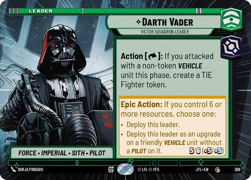 Darth Vader - Victor Squadron Leader (Hyperspace) (268) [Jump to Lightspeed] - Star Wars: Unlimited Single
