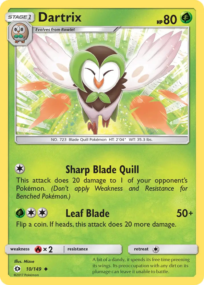 Dartrix (10/149) [Sun & Moon: Base Set] - Pokemon Single