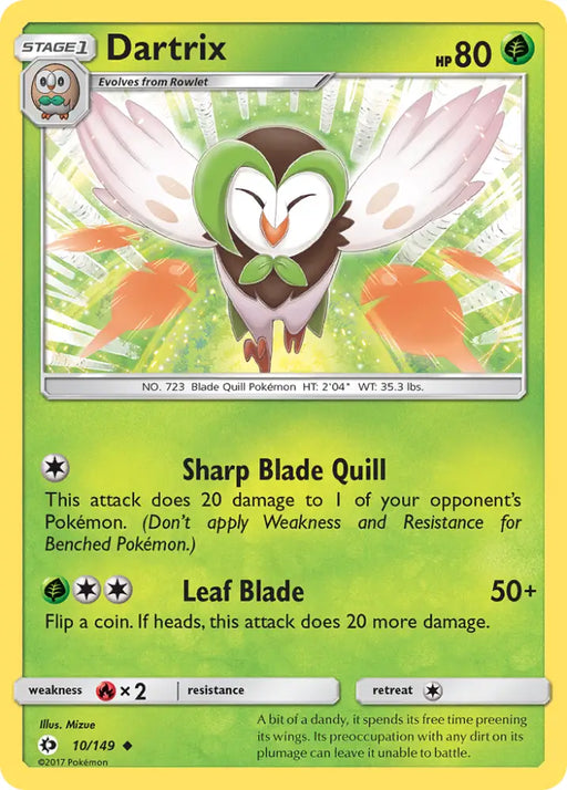 Dartrix (10/149) [Sun & Moon: Base Set] - Pokemon Single