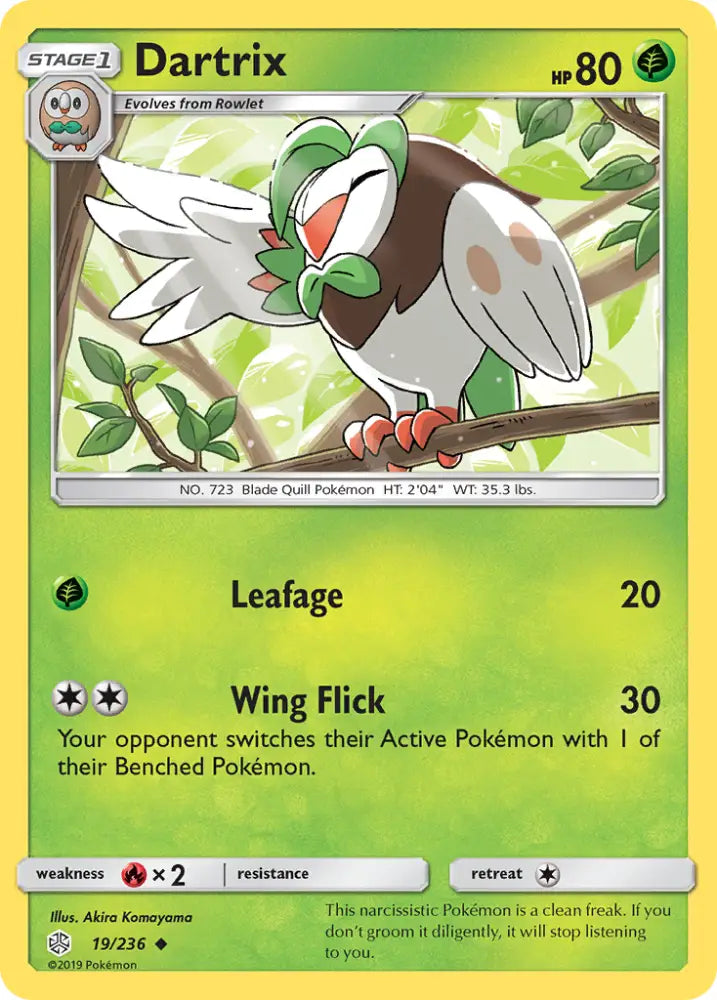 Dartrix (19/236) [Sun & Moon: Cosmic Eclipse] - Pokemon Single
