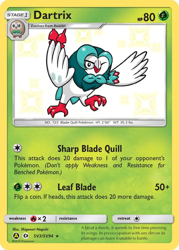 Dartrix (SV3/SV94) [Sun & Moon: Hidden Fates - Shiny Vault] - Pokemon Single