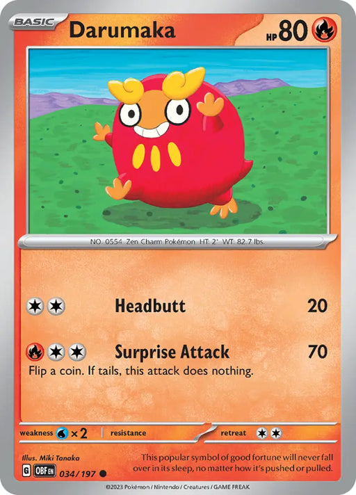 Darumaka (034/197) [Scarlet & Violet: Obsidian Flames] - Pokemon Single