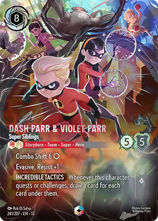 Dash Parr & Violet Parr - Super Siblings (Enchanted) (241/204) [Attack of the Vine!]