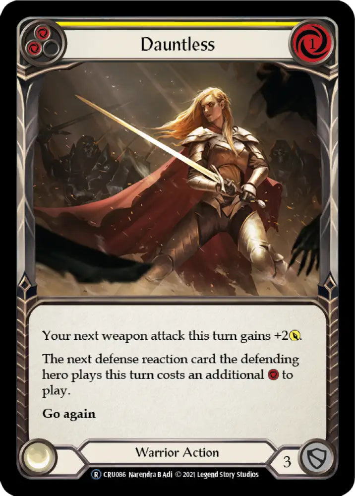 Dauntless (Yellow) [Crucible of War Unlimited] Unlimited Rainbow Foil - Flesh And Blood Single