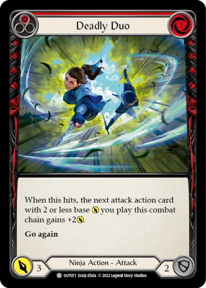 Deadly Duo (Red) [Outsiders] Rainbow Foil - Flesh And Blood Single