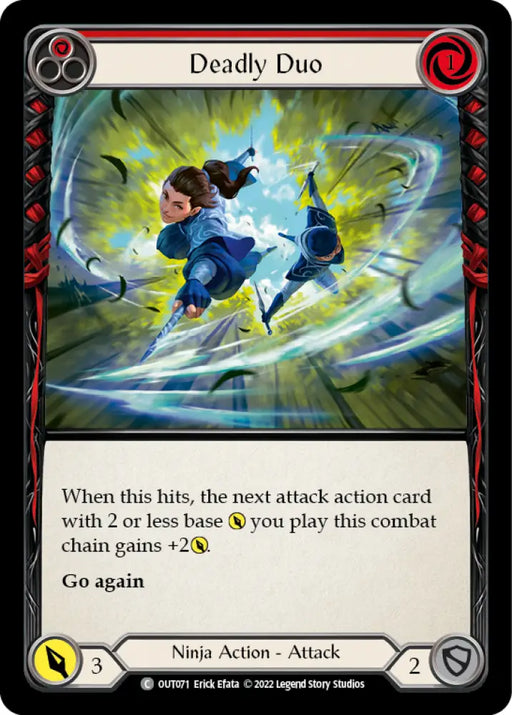 Deadly Duo (Red) [Outsiders] Rainbow Foil - Flesh And Blood Single