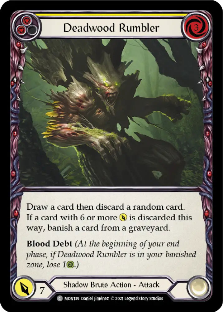 Deadwood Rumbler (Yellow) [Monarch 1st Edition] 1st Edition Normal - Flesh And Blood Single