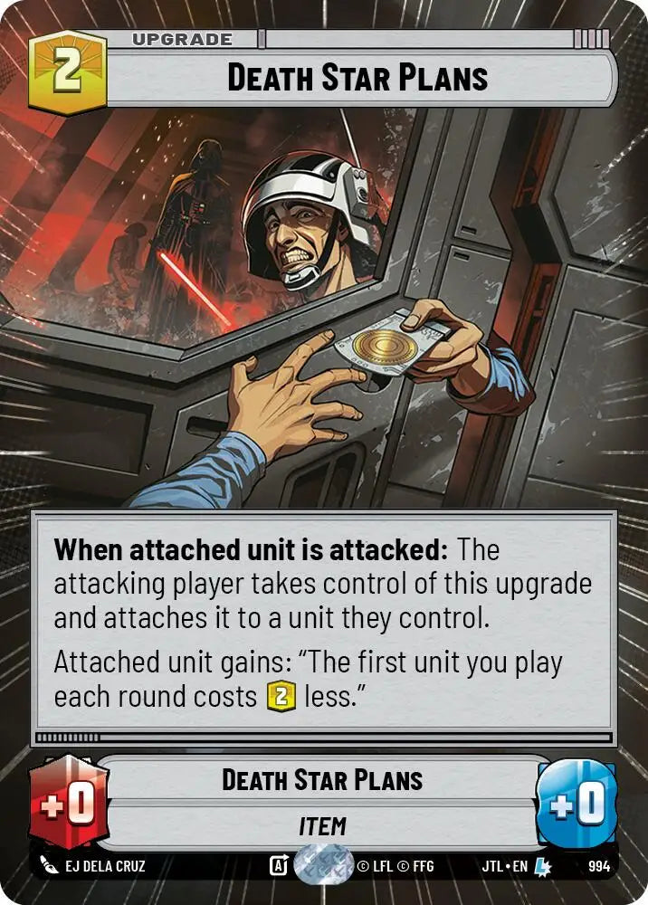 Death Star Plans (Hyperspace Foil) (994) [Jump to Lightspeed] - Star Wars: Unlimited Single