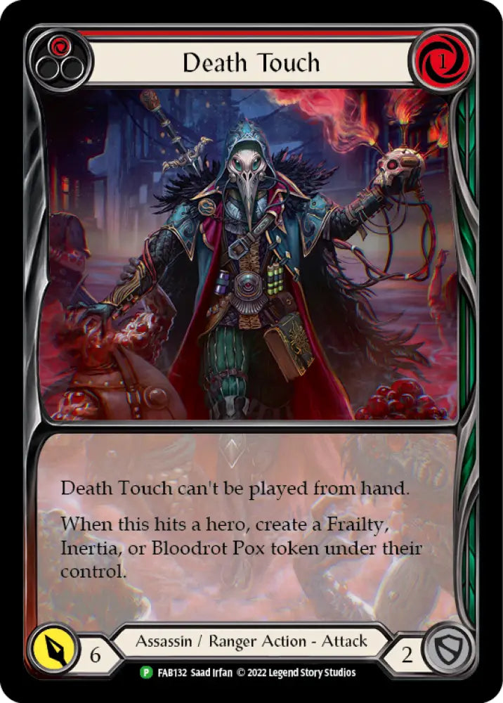 Death Touch (Red) [FAB132] (Promo) Rainbow Foil - Flesh And Blood Single