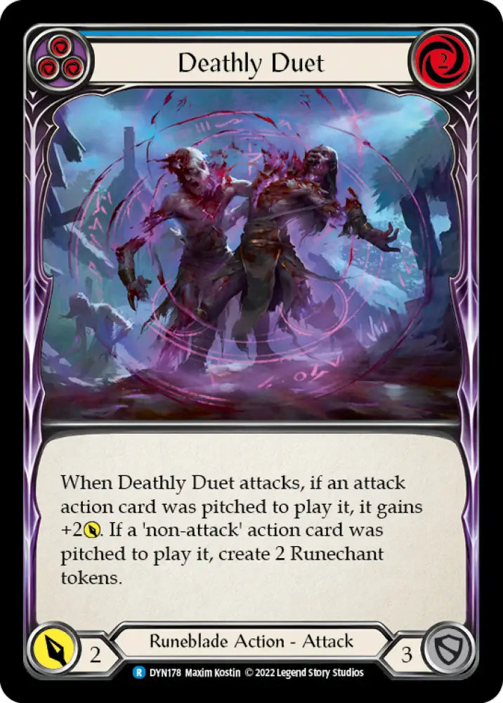 Deathly Duet (Blue) [Dynasty] Rainbow Foil - Flesh And Blood Single