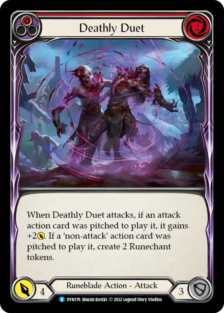 Deathly Duet (Red) [Dynasty] Rainbow Foil - Flesh And Blood Single