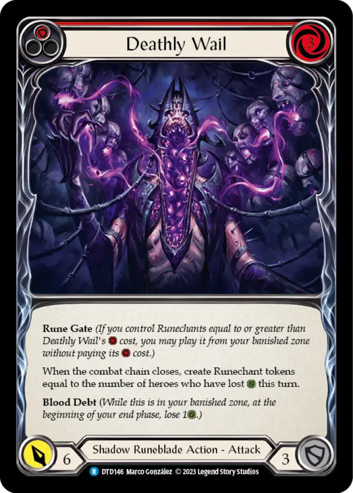 Deathly Wail (Red) [Dusk Till Dawn] Rainbow Foil - Flesh And Blood Single