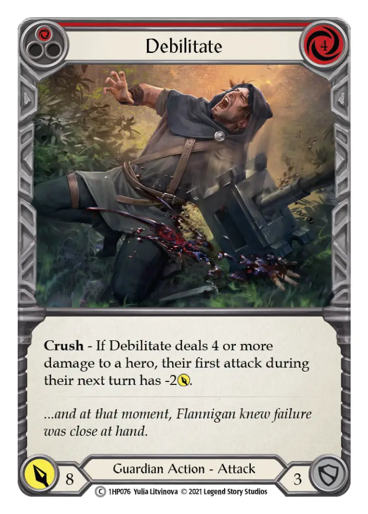 Debilitate (Red) [1HP076] (History Pack 1) - Flesh And Blood Single